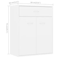 Credenza Bianca 60x30x75 cm in Legno Multistrato 800711