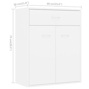 Credenza Bianca 60x30x75 cm in Legno Multistrato 800711