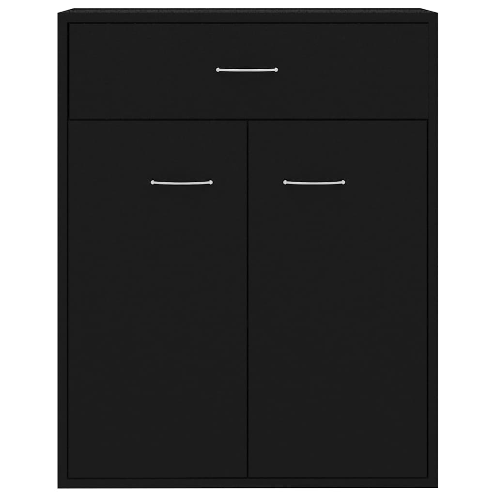 Credenza-Buffet-Armadio da cucina Nera 60x30x75 cm in Legno Multistrato 430902