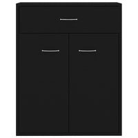 Credenza-Buffet-Armadio da cucina Nera 60x30x75 cm in Legno Multistrato 430902