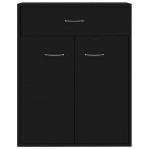 Credenza-Buffet-Armadio da cucina Nera 60x30x75 cm in Legno Multistrato 430902