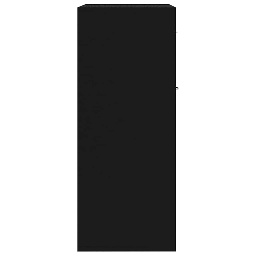 Credenza-Buffet-Armadio da cucina Nera 60x30x75 cm in Legno Multistrato 430902