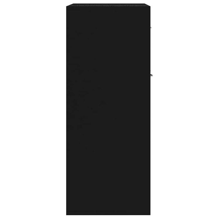 Credenza-Buffet-Armadio da cucina Nera 60x30x75 cm in Legno Multistrato 430902