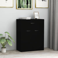 Credenza-Buffet-Armadio da cucina Nera 60x30x75 cm in Legno Multistrato 430902