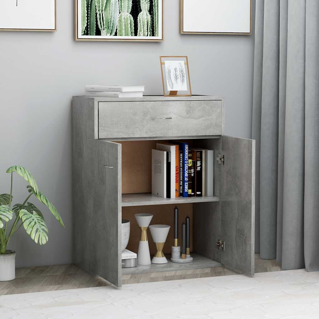 Credenza Grigio Cemento 60x30x75 cm in Legno Multistrato 800715