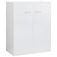 Credenza Bianco Lucido 60x30x75 cm in Legno Multistrato 800735