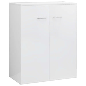 Credenza Bianco Lucido 60x30x75 cm in Legno Multistrato 800735