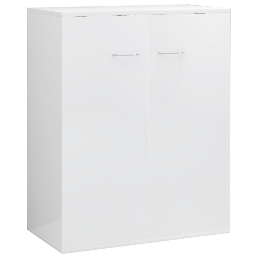 Credenza Bianco Lucido 60x30x75 cm in Legno Multistrato 800735