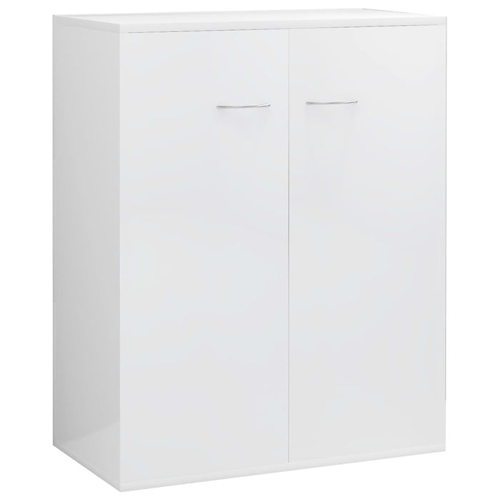 Credenza Bianco Lucido 60x30x75 cm in Legno Multistrato 800735