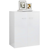 Credenza Bianco Lucido 60x30x75 cm in Legno Multistrato 800735
