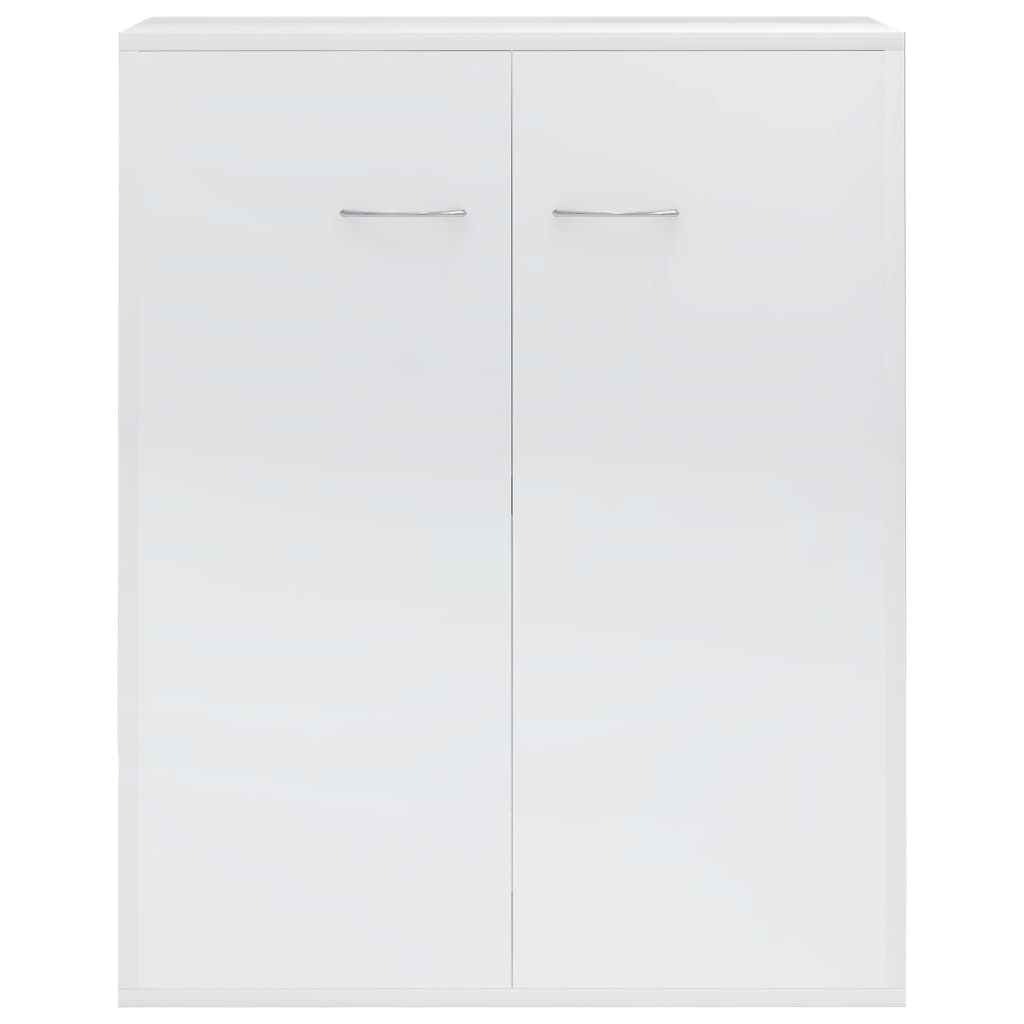 Credenza Bianco Lucido 60x30x75 cm in Legno Multistrato 800735