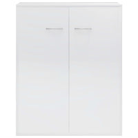 Credenza Bianco Lucido 60x30x75 cm in Legno Multistrato 800735