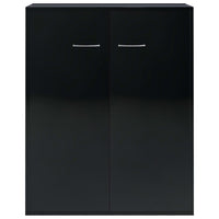 Credenza Nero Lucido 60x30x75 cm in Legno Multistrato 800736