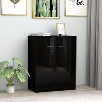 Credenza Nero Lucido 60x30x75 cm in Legno Multistrato 800736