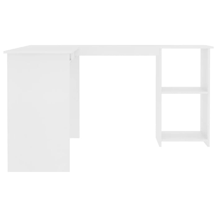 Scrivania Angolare a L Bianca 120x140x75cm in Legno Multistrato 800747