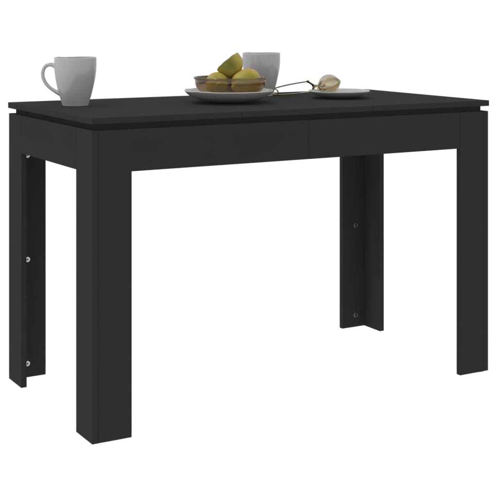 Tavolo da Pranzo Nero 120x60x76 cm in Legno Multistrato 800757