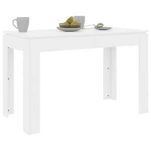 Tavolo da Pranzo Bianco Lucido 120x60x76 cm Legno Multistrato 800762