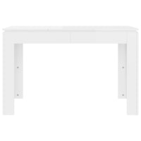 Tavolo da Pranzo Bianco Lucido 120x60x76 cm in Truciolato