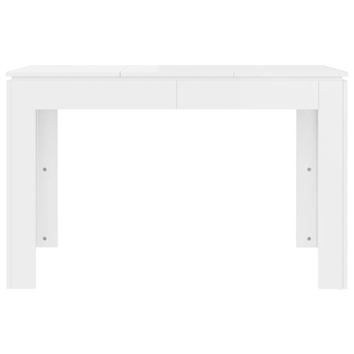 Tavolo da Pranzo Bianco Lucido 120x60x76 cm in Truciolato