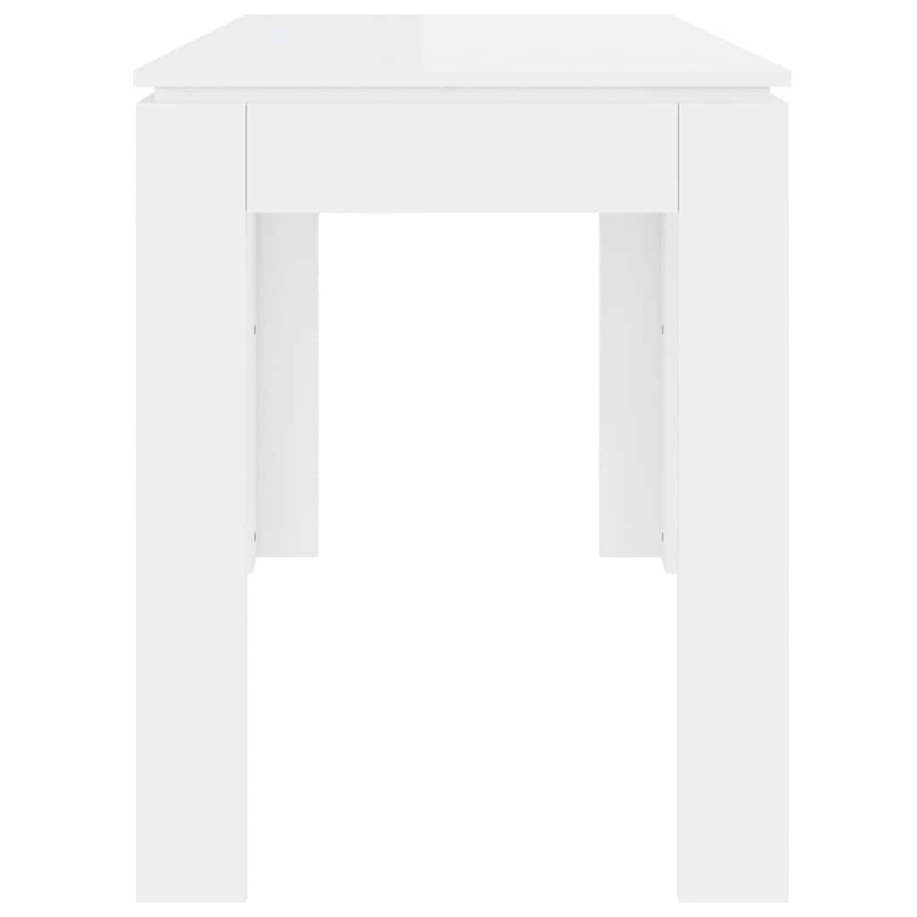 Tavolo da Pranzo Bianco Lucido 120x60x76 cm Legno Multistrato 800762