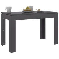 Tavolo da Pranzo Grigio Lucido 120x60x76cm in Legno Multistrato 800764