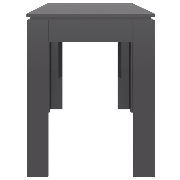 Tavolo da Pranzo Grigio Lucido 120x60x76cm in Legno Multistrato 800764