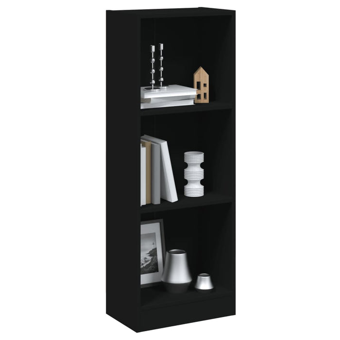 Libreria a 3 Ripiani Nera 40x24x109 cm in Legno Multistrato 800829