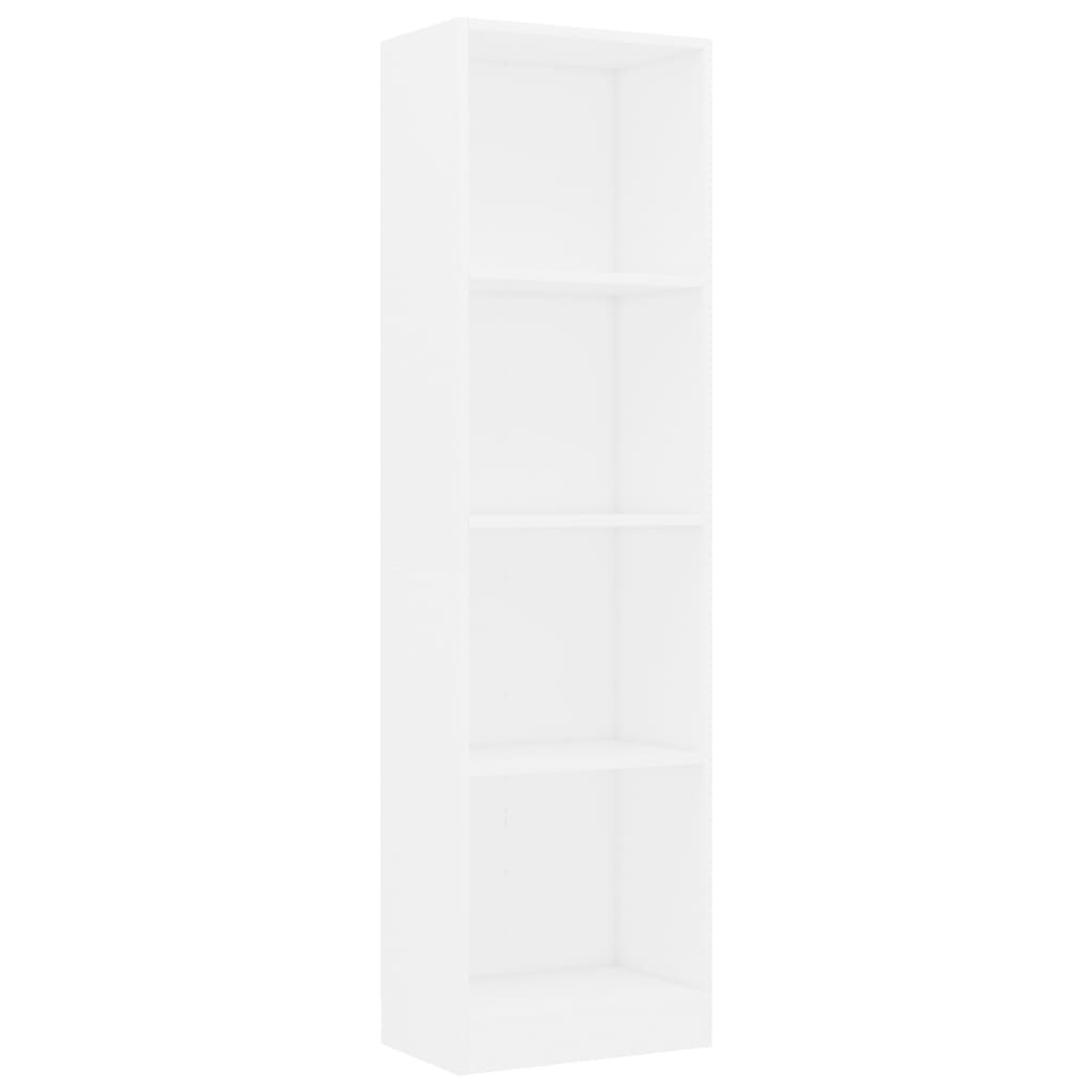 Libreria a 4 Ripiani Bianca 40x24x142 cm in Legno Multistrato 800837