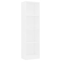 Libreria a 4 Ripiani Bianca 40x24x142 cm in Legno Multistrato 800837