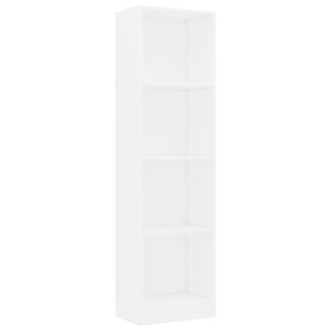 Libreria a 4 Ripiani Bianca 40x24x142 cm in Legno Multistrato 800837
