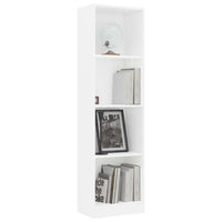 Libreria a 4 Ripiani Bianca 40x24x142 cm in Legno Multistrato 800837