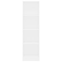 Libreria a 4 Ripiani Bianca 40x24x142 cm in Legno Multistrato 800837