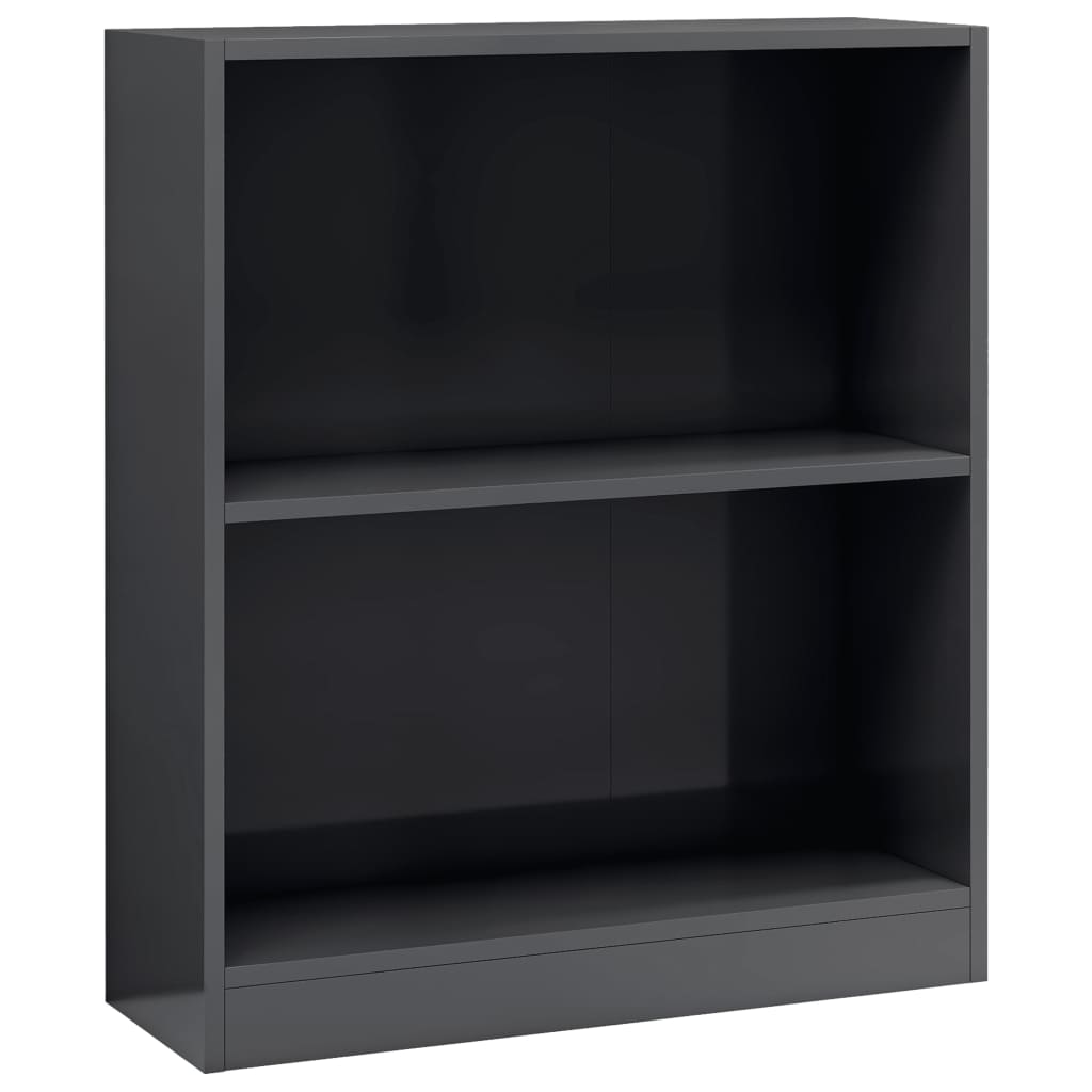 Libreria Grigio Lucido 60x24x76 cm in Legno Multistrato 800863