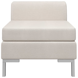 Divano Centrale Modulare con Cuscino in Tessuto Crema 287002