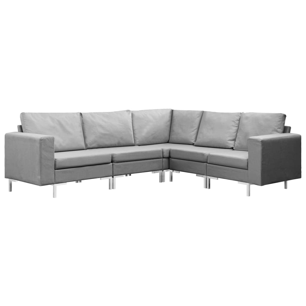 Set di Divani 5 pz in Tessuto Grigio Chiaro 287190
