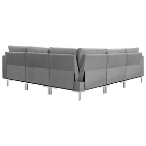 Set di Divani 5 pz in Tessuto Grigio Chiaro 287190