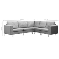 Set di Divani 5 pz in Tessuto Grigio Chiaro 287190