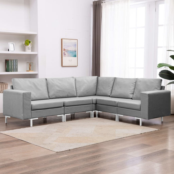 Set di Divani 5 pz in Tessuto Grigio Chiaro 287190