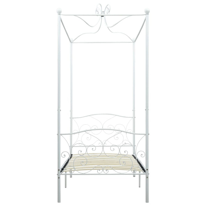 Letto a Baldacchino Bianco in Metallo 90x200 cm cod mxl 61411