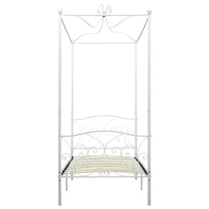Letto a Baldacchino Bianco in Metallo 100x200 cm cod mxl 62138