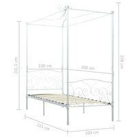 Letto a Baldacchino Bianco in Metallo 100x200 cm cod mxl 62138