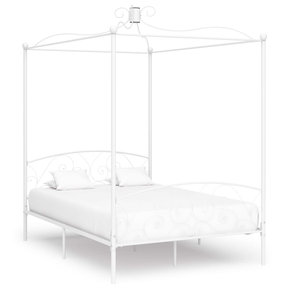 Letto a Baldacchino Bianco in Metallo 120x200 cm cod mxl 61612