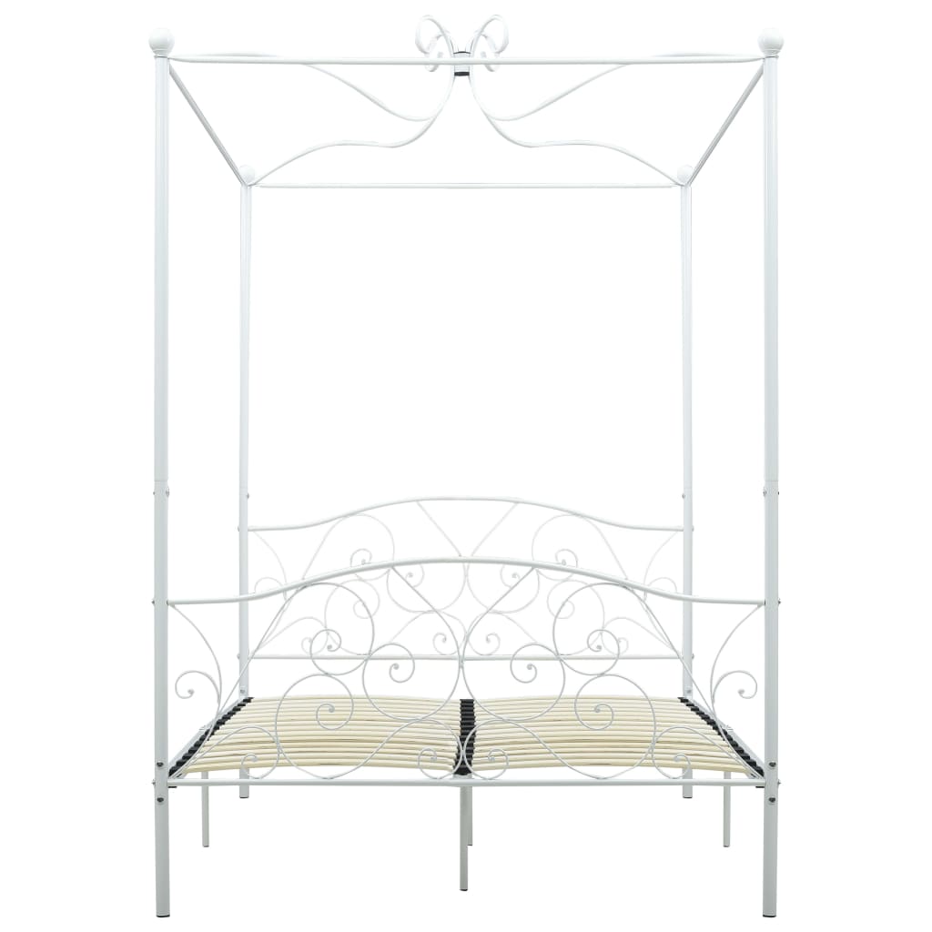 Letto a Baldacchino Bianco in Metallo 120x200 cm cod mxl 61612