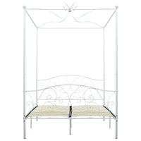 Letto a Baldacchino Bianco in Metallo 120x200 cm 284470