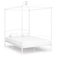 Letto a Baldacchino Bianco in Metallo 140x200 cm cod mxl 62955