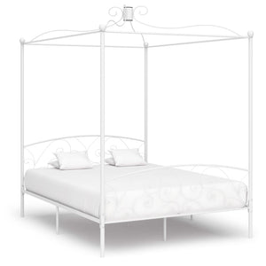 Letto a Baldacchino Bianco in Metallo 160x200 cm cod mxl 64108