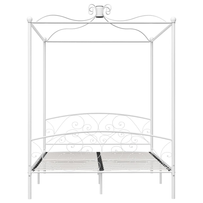 Letto a Baldacchino Bianco in Metallo 160x200 cm cod mxl 64108