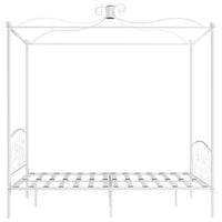 Letto a Baldacchino Bianco in Metallo 160x200 cm 284472