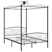 Letto a Baldacchino Nero in Metallo 120x200 cm 284476