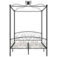 Letto a Baldacchino Nero in Metallo 120x200 cm 284476